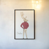 Reindeer I by Wild Apple Portfolio. shown as a paper print in a black flame. Available as a archival giclee rolled canvas, fine art paper, or poster print. SKU 103515h.