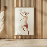Reindeer II by Wild Apple Portfolio. shown as over sized large wall art. Available as an archival giclee rolled canvas, fine art paper, or poster print. SKU 103516h.