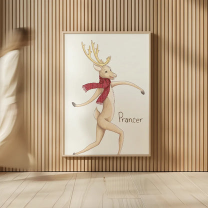 Reindeer III by Wild Apple Portfolio. shown as over sized large wall art. Available as an archival giclee rolled canvas, fine art paper, or poster print. SKU 103517h.