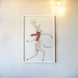 Reindeer III by Wild Apple Portfolio. shown as a paper print in a white frame. Available as a archival giclee rolled canvas, fine art paper, or poster print. SKU 103517h.
