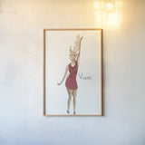 Reindeer IV by Wild Apple Portfolio. shown as a paper print in a natural frame. Available as a archival giclee rolled canvas, fine art paper, or poster print. SKU 103518h.