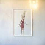 Reindeer IV by Wild Apple Portfolio. shown as a paper print in a white frame. Available as a archival giclee rolled canvas, fine art paper, or poster print. SKU 103518h.