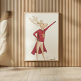 Reindeer V by Wild Apple Portfolio. shown as over sized large wall art. Available as an archival giclee rolled canvas, fine art paper, or poster print. SKU 103519h.