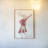 Reindeer V by Wild Apple Portfolio. shown as a paper print in a natural frame. Available as a archival giclee rolled canvas, fine art paper, or poster print. SKU 103519h.