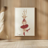Reindeer VI by Wild Apple Portfolio. shown as over sized large wall art. Available as an archival giclee rolled canvas, fine art paper, or poster print. SKU 103520h.