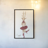 Reindeer VI by Wild Apple Portfolio. shown as a paper print in a black flame. Available as a archival giclee rolled canvas, fine art paper, or poster print. SKU 103520h.