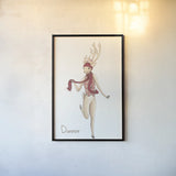 Reindeer VII by Wild Apple Portfolio. shown as a paper print in a black flame. Available as a archival giclee rolled canvas, fine art paper, or poster print. SKU 103521h.