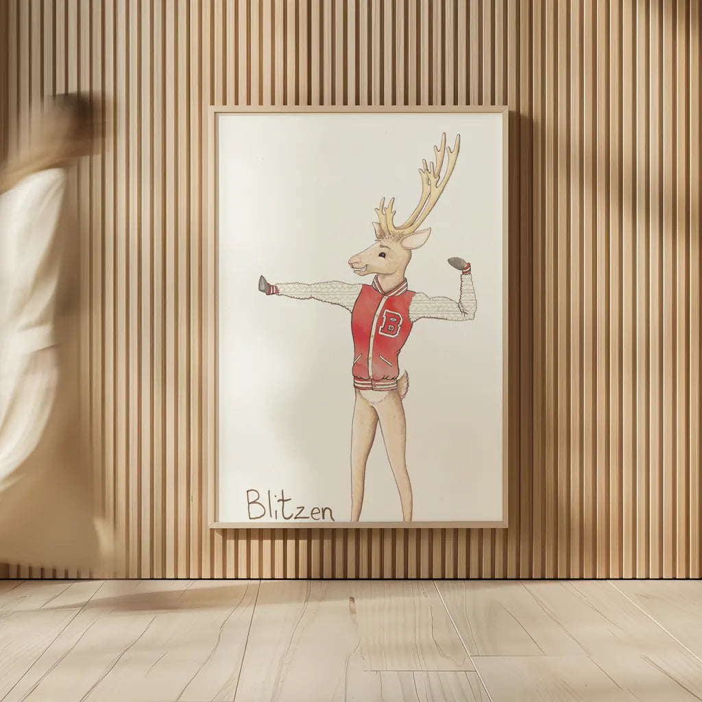 Reindeer VIII by Wild Apple Portfolio. shown as over sized large wall art. Available as an archival giclee rolled canvas, fine art paper, or poster print. SKU 103522h.