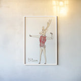 Reindeer VIII by Wild Apple Portfolio. shown as a paper print in a white frame. Available as a archival giclee rolled canvas, fine art paper, or poster print. SKU 103522h.
