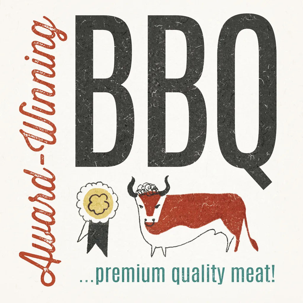 Retro Food Award Winning BBQ by Wild Apple Portfolio. SKU 92155a. Archival Giclee Fine art print for wall decor.