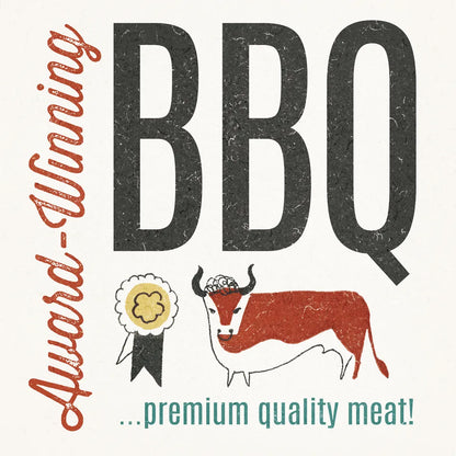 Retro Food Award Winning BBQ by Wild Apple Portfolio. SKU 92155a. Archival Giclee Fine art print for wall decor.