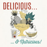 Retro Food Fruit Bowl by Wild Apple Portfolio. SKU 92161a. Archival Giclee Fine art print for wall decor.