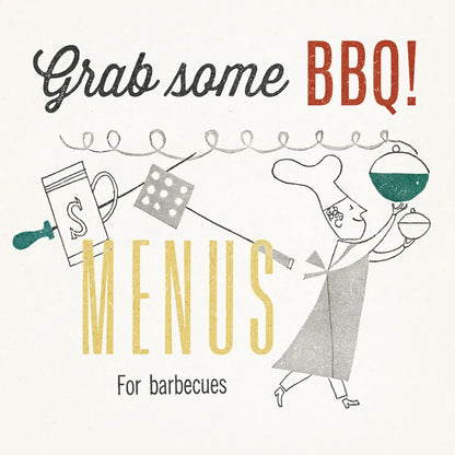 Retro Food Grab Some BBQ by Wild Apple Portfolio. SKU 92162a. Archival Giclee Fine art print for wall decor.