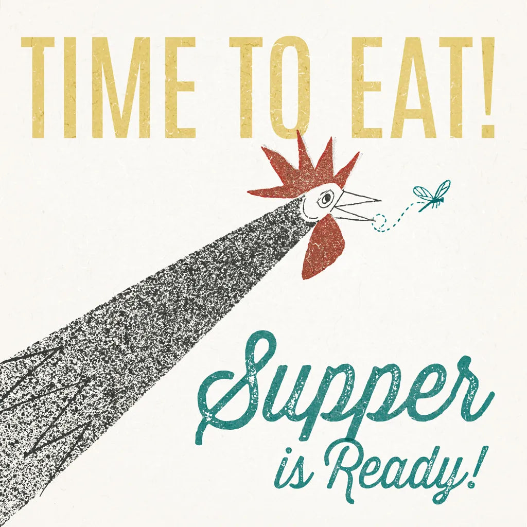 Retro Food Rooster by Wild Apple Portfolio. SKU 92166a. Archival Giclee Fine art print for wall decor.