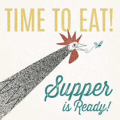 Retro Food Rooster by Wild Apple Portfolio. SKU 92166a. Archival Giclee Fine art print for wall decor.