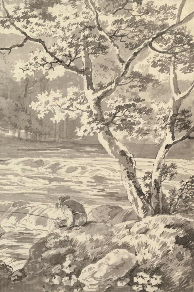 River With Angler II by Wild Apple Portfolio