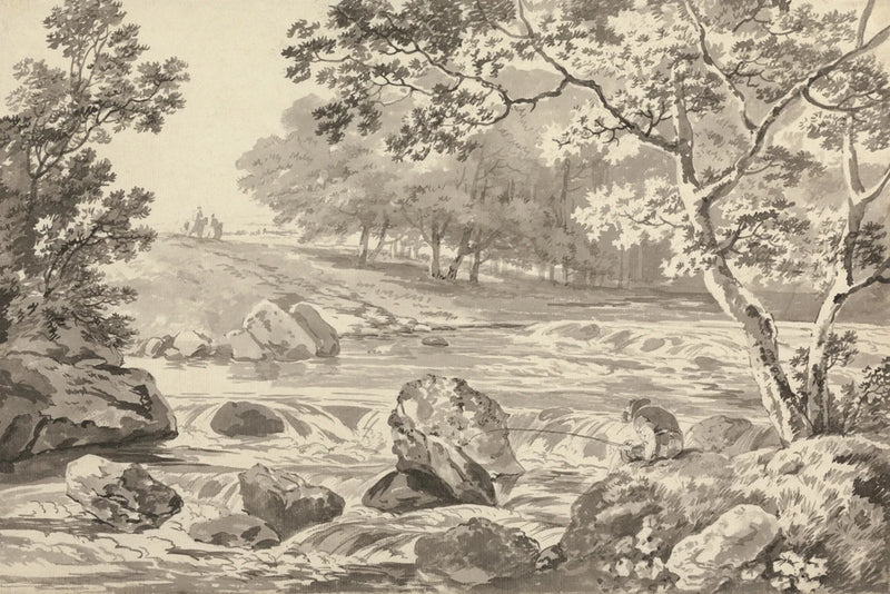 River With Angler III by Wild Apple Portfolio