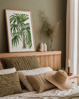 Riviera Palms II by Wild Apple Portfolio. shown as a paper print in a natural frame. Available as a archival giclee rolled canvas, fine art paper, or poster print. SKU 9920h.