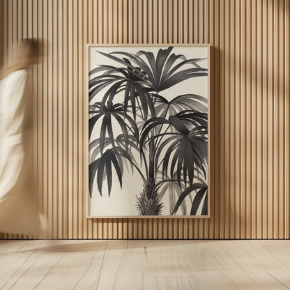 Riviera Palms II BW by Wild Apple Portfolio. shown as over sized large wall art. Available as an archival giclee rolled canvas, fine art paper, or poster print. SKU 75167h.