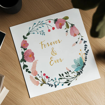 Romantic Floral I by Wild Apple Portfolio. Shown as a detailed flat fine art print, highlighting archival giclee quality. Available as an archival giclee rolled canvas, fine art paper, or poster print. SKU 30130a.