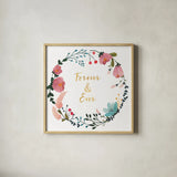 Romantic Floral I by Wild Apple Portfolio. Shown in a natural wood glass frame for a timeless modern aesthetic. Available as an archival giclee rolled canvas, fine art paper, or poster print. SKU 30130a.
