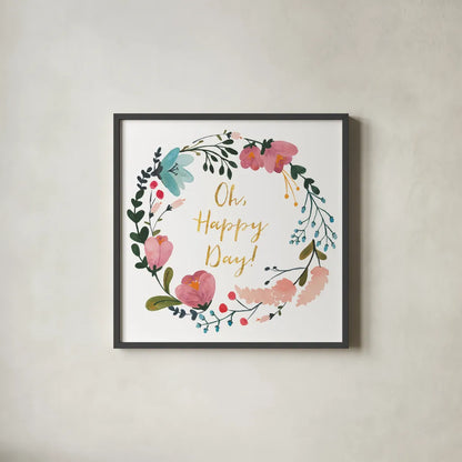 Romantic Floral II by Wild Apple Portfolio. Shown in a sleek black glass frame for a contemporary gallery look. Available as an archival giclee rolled canvas, fine art paper, or poster print. SKU 30131a.