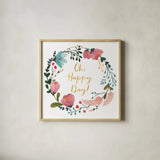 Romantic Floral II by Wild Apple Portfolio. Shown in a natural wood glass frame for a timeless modern aesthetic. Available as an archival giclee rolled canvas, fine art paper, or poster print. SKU 30131a.