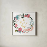 Romantic Floral II by Wild Apple Portfolio. Shown in a crisp white glass frame for a clean and minimalist style. Available as an archival giclee rolled canvas, fine art paper, or poster print. SKU 30131a.