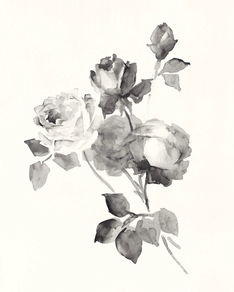 Rose Blossoms Gray by Wild Apple Portfolio
