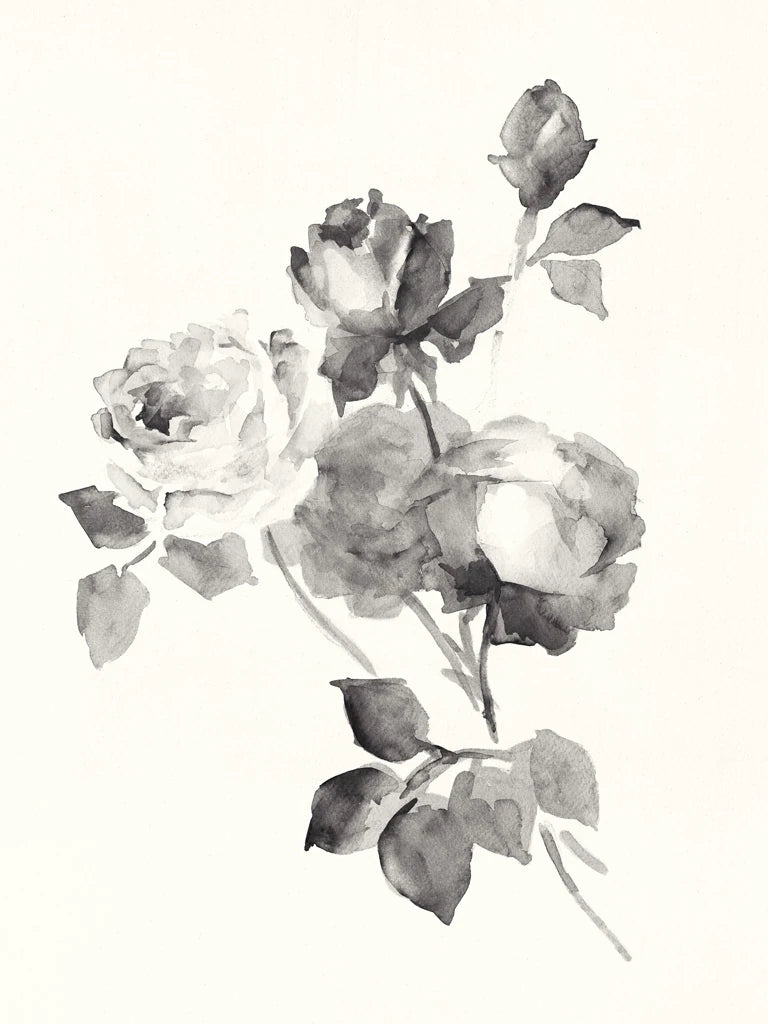 Rose Blossoms Gray Crop by Wild Apple Portfolio