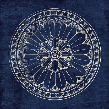 Rosette I Indigo by Wild Apple Portfolio. SKU 23696a. Archival Giclee Fine art print for wall decor.