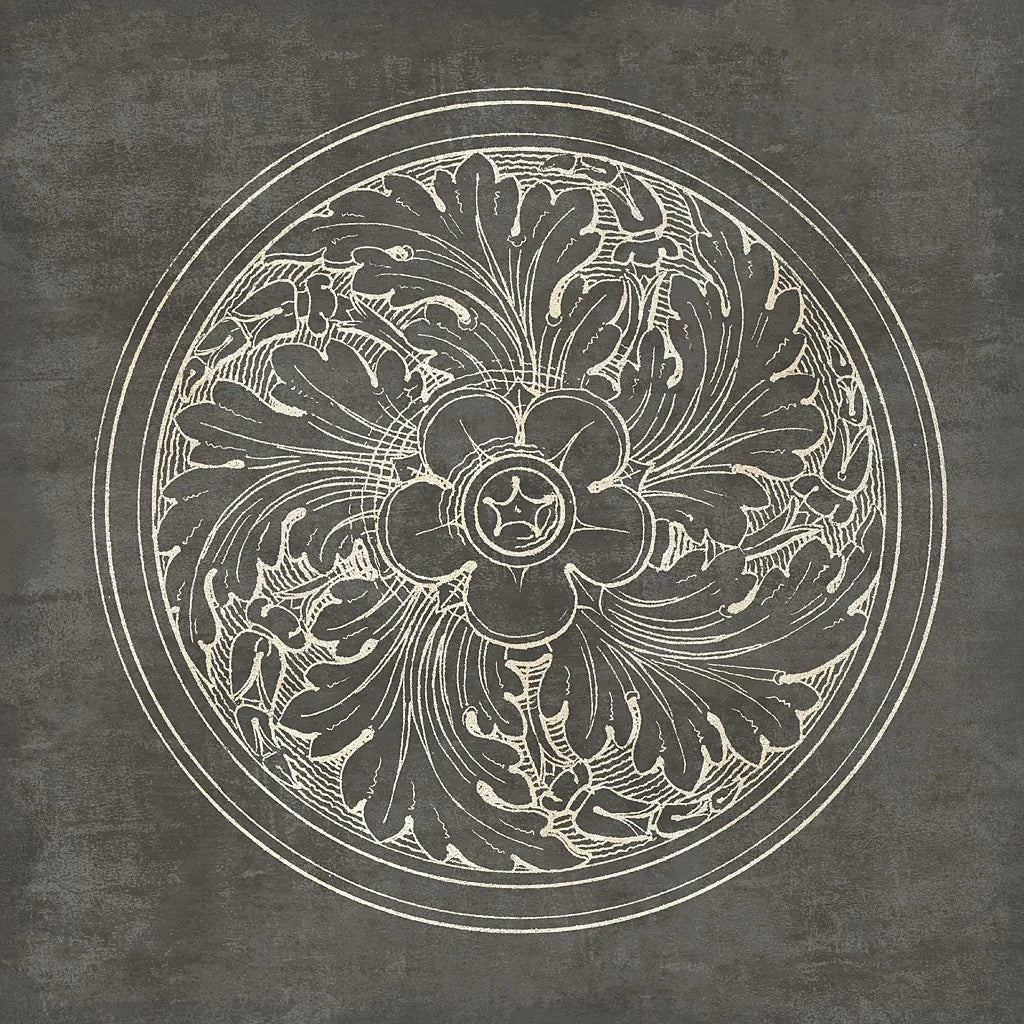 Rosette II Gray by Wild Apple Portfolio. SKU 21574a. Archival Giclee Fine art print for wall decor.