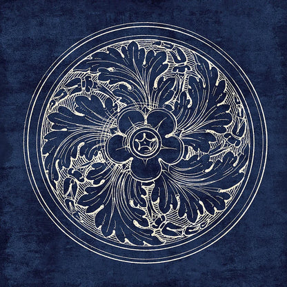 Rosette II Indigo by Wild Apple Portfolio. SKU 23697a. Archival Giclee Fine art print for wall decor.