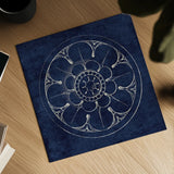 Rosette III Indigo by Wild Apple Portfolio. Shown as a detailed flat fine art print, highlighting archival giclee quality. Available as an archival giclee rolled canvas, fine art paper, or poster print. SKU 23698a.