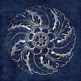 Rosette IV Indigo by Wild Apple Portfolio. SKU 23699a. Archival Giclee Fine art print for wall decor.
