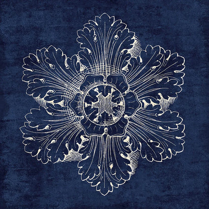 Rosette V Indigo by Wild Apple Portfolio. SKU 23700a. Archival Giclee Fine art print for wall decor.