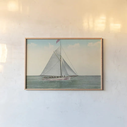 Sailing Party by Wild Apple Portfolio. shown as a paper print in a natural frame. Available as a archival giclee rolled canvas, fine art paper, or poster print. SKU 75182i.