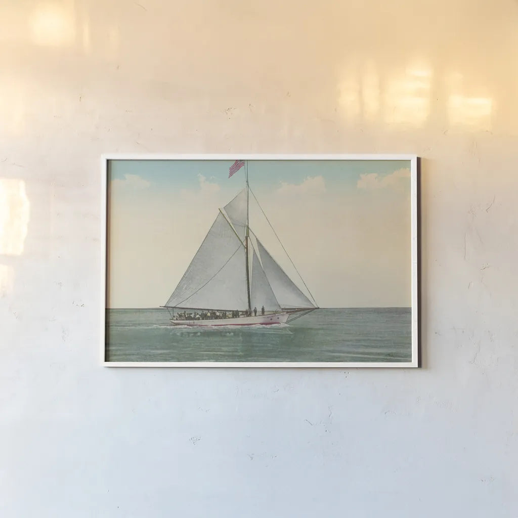 Sailing Party by Wild Apple Portfolio. shown as a paper print in a white frame. Available as a archival giclee rolled canvas, fine art paper, or poster print. SKU 75182i.