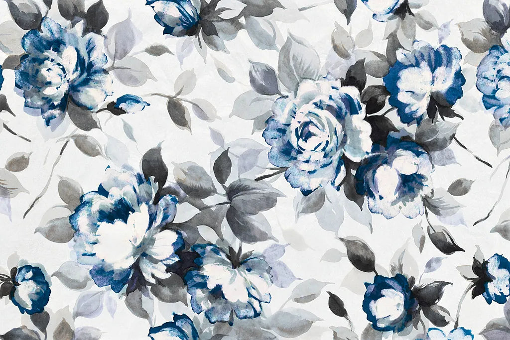 Scent of Roses Indigo by Wild Apple Portfolio. SKU 21956i. Archival Giclee Fine art print for wall decor.