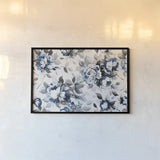 Scent of Roses Indigo by Wild Apple Portfolio. shown as a paper print in a black flame. Available as a archival giclee rolled canvas, fine art paper, or poster print. SKU 21956i.