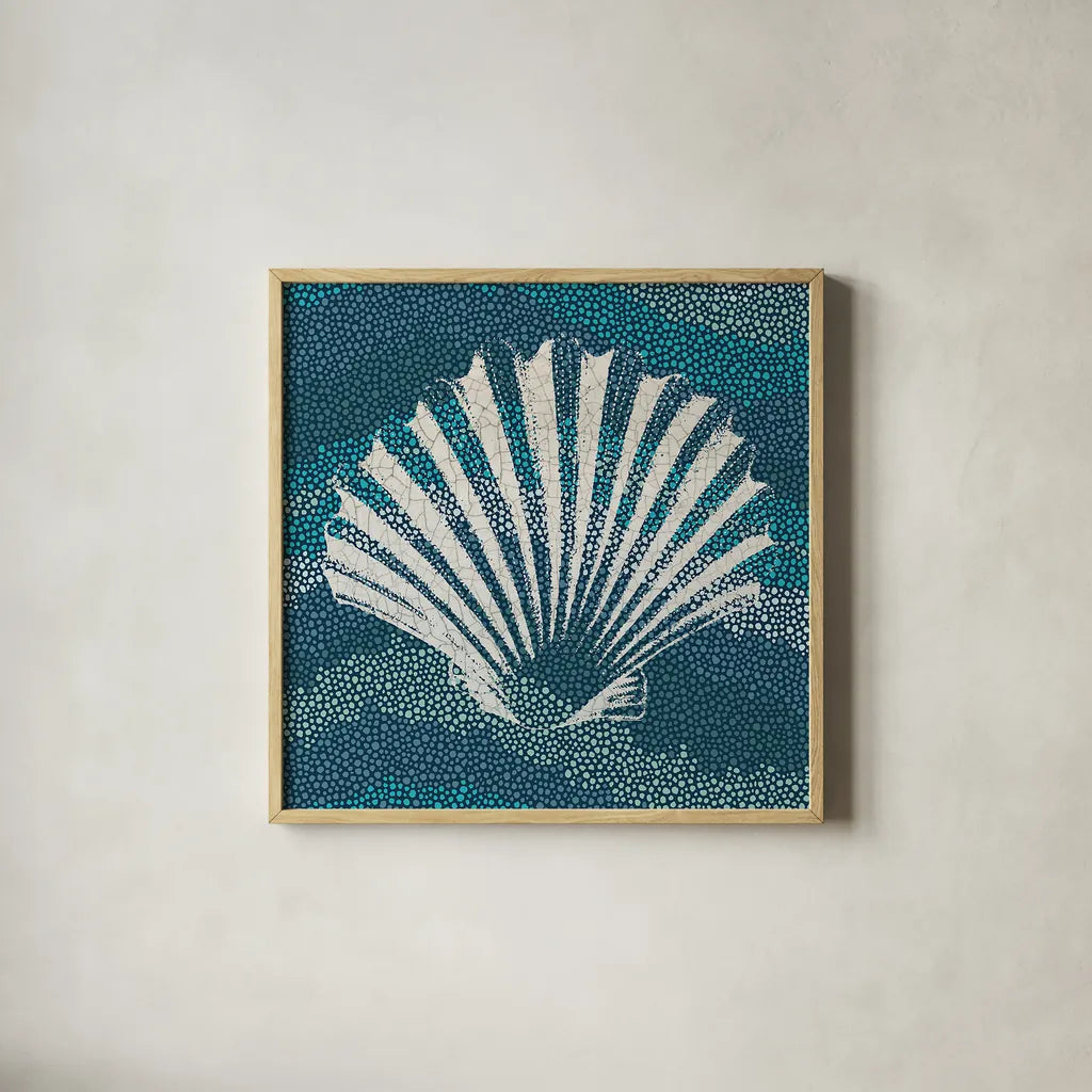 Sea Glass I by Wild Apple Portfolio. Shown in a natural wood glass frame for a timeless modern aesthetic. Available as an archival giclee rolled canvas, fine art paper, or poster print. SKU 15757a.