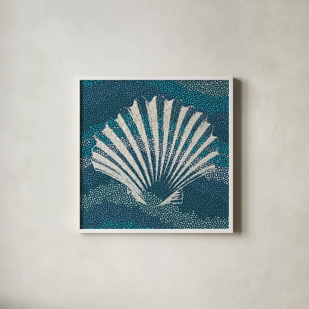 Sea Glass I by Wild Apple Portfolio. Shown in a crisp white glass frame for a clean and minimalist style. Available as an archival giclee rolled canvas, fine art paper, or poster print. SKU 15757a.