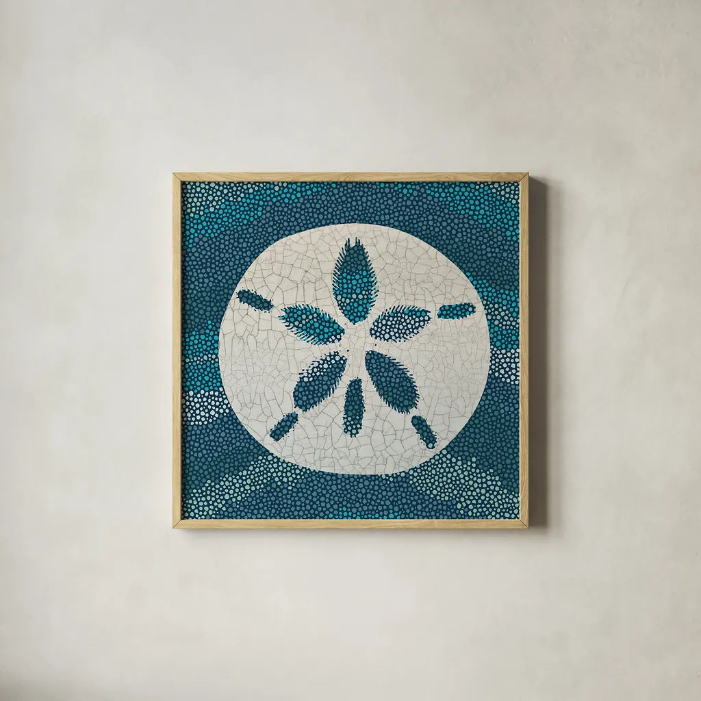 Sea Glass II by Wild Apple Portfolio. Shown in a natural wood glass frame for a timeless modern aesthetic. Available as an archival giclee rolled canvas, fine art paper, or poster print. SKU 15756a.