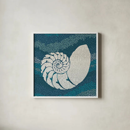 Sea Glass III by Wild Apple Portfolio. Shown in a crisp white glass frame for a clean and minimalist style. Available as an archival giclee rolled canvas, fine art paper, or poster print. SKU 15758a.