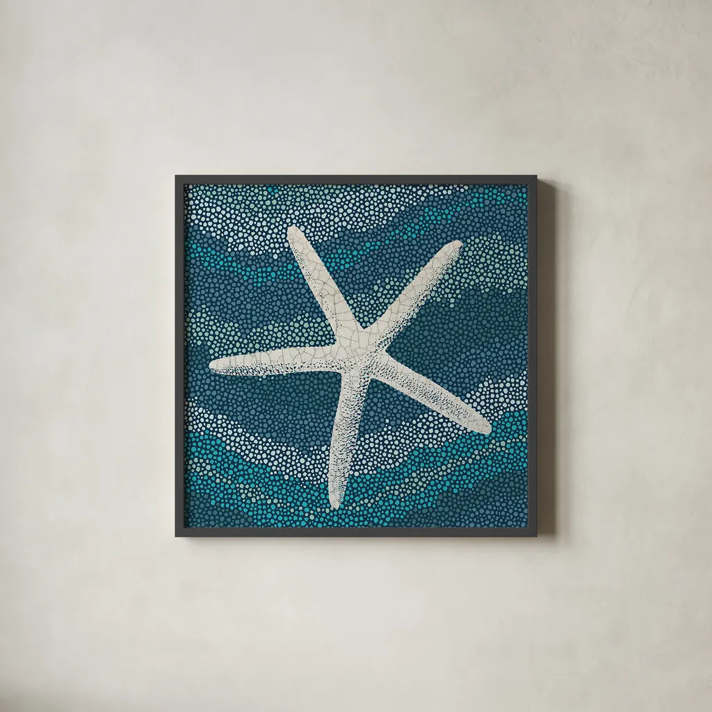 Sea Glass IV by Wild Apple Portfolio. Shown in a sleek black glass frame for a contemporary gallery look. Available as an archival giclee rolled canvas, fine art paper, or poster print. SKU 15759a.