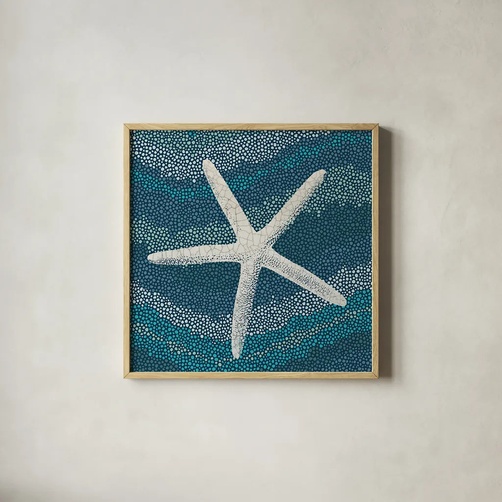 Sea Glass IV by Wild Apple Portfolio. Shown in a natural wood glass frame for a timeless modern aesthetic. Available as an archival giclee rolled canvas, fine art paper, or poster print. SKU 15759a.