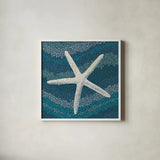 Sea Glass IV by Wild Apple Portfolio. Shown in a crisp white glass frame for a clean and minimalist style. Available as an archival giclee rolled canvas, fine art paper, or poster print. SKU 15759a.