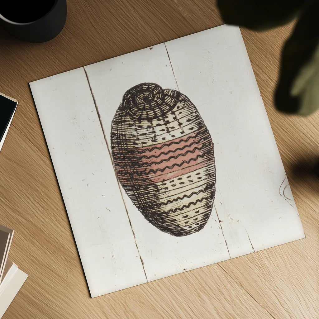 Shell Sketches IV Shiplap by Wild Apple Portfolio. Shown as a detailed flat fine art print, highlighting archival giclee quality. Available as an archival giclee rolled canvas, fine art paper, or poster print. SKU 36268a.