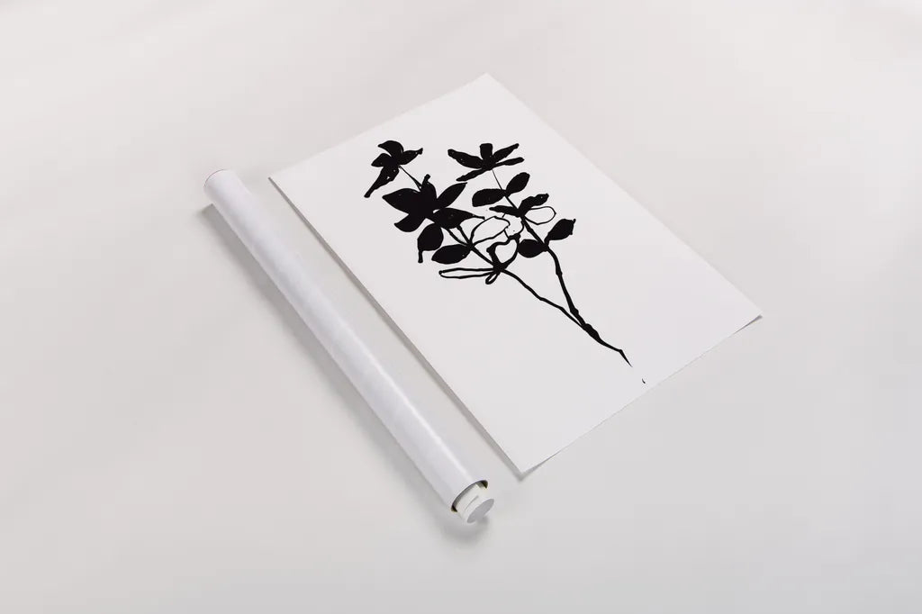 Silhouette Floral I by Wild Apple Portfolio. shown as a rolled paper print. Available as archival giclee rolled canvas, fine art paper, or poster print. SKU 71331h.