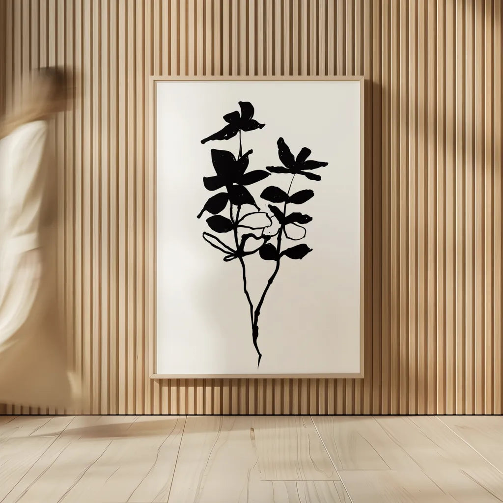 Silhouette Floral I by Wild Apple Portfolio. shown as over sized large wall art. Available as an archival giclee rolled canvas, fine art paper, or poster print. SKU 71331h.